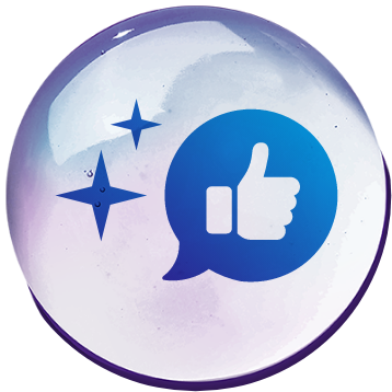 Thumbs up emoji inside droplet icon